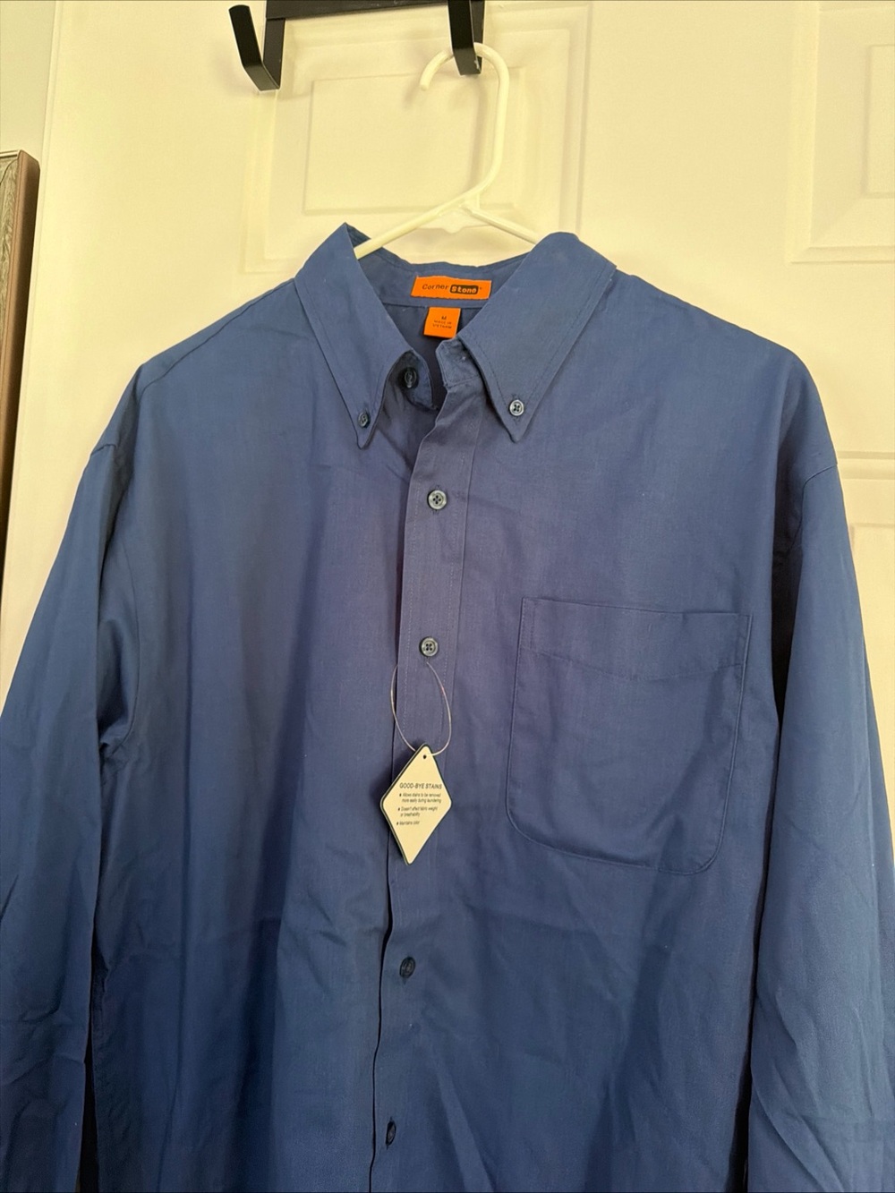 Men's Button-Down Casual Shirt in Deep Blue